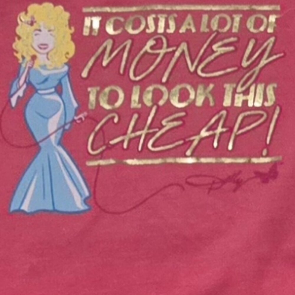 Doggy Parton Pink Gold Cotton Blend Pet T Shirt Dolly Parton Graphic Cat Dog Tee